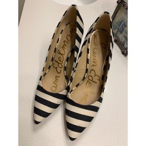 Black and White Striped Sam Edelman Heels